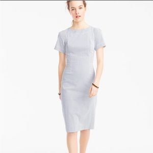 J. Crew Gathered Sleeve Dress in Seersucker